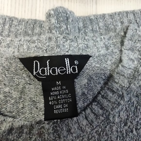 NWT Rafaella Gray Fairisles Short Sleeve Sweater Size M - Picture 4 of 6